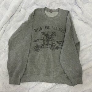 Gildan Gray Wild West Graphic Women's Sweater